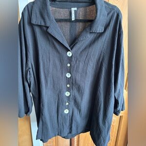Lulu-B Charcoal Sheer Blouse